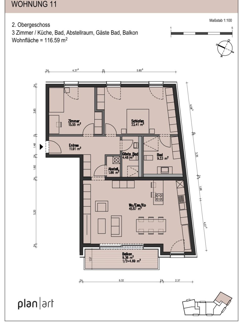 Grundriss | Wohnung Nr. 11 Grundriss | Wohnung Nr. 11