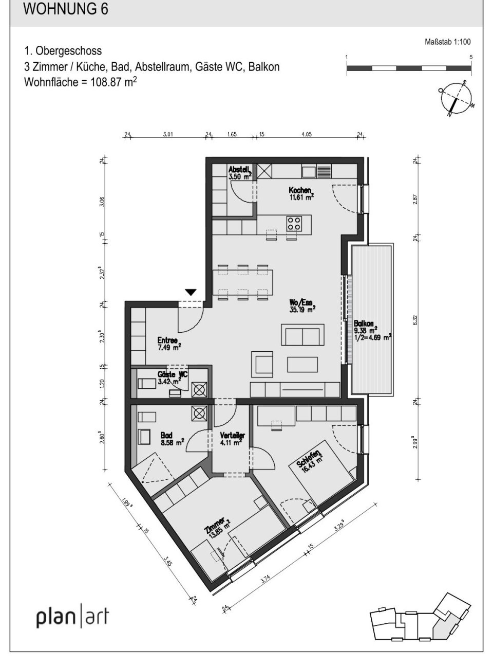 Grundriss | Wohnung Nr. 6 Grundriss | Wohnung Nr. 6