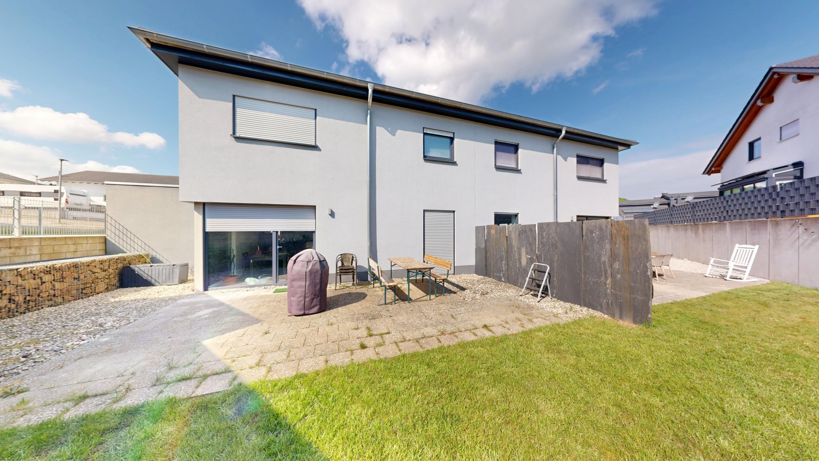  Package price: Two semi-detached houses with garages & garden on the green outskirts of the village