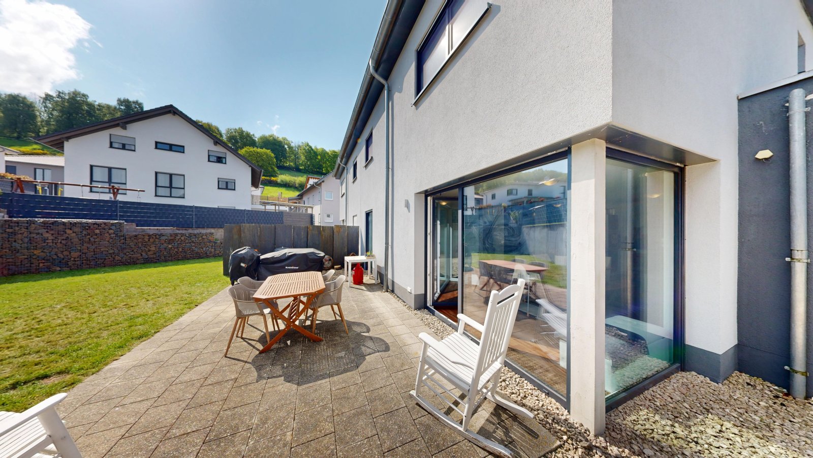  Package price: Two semi-detached houses with garages & garden on the green outskirts of the village