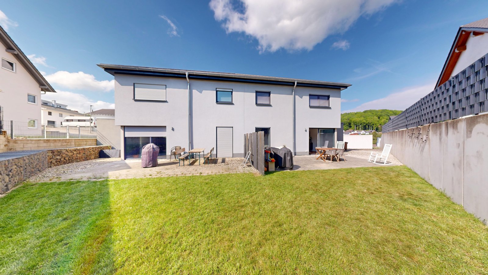  Package price: Two semi-detached houses with garages & garden on the green outskirts of the village