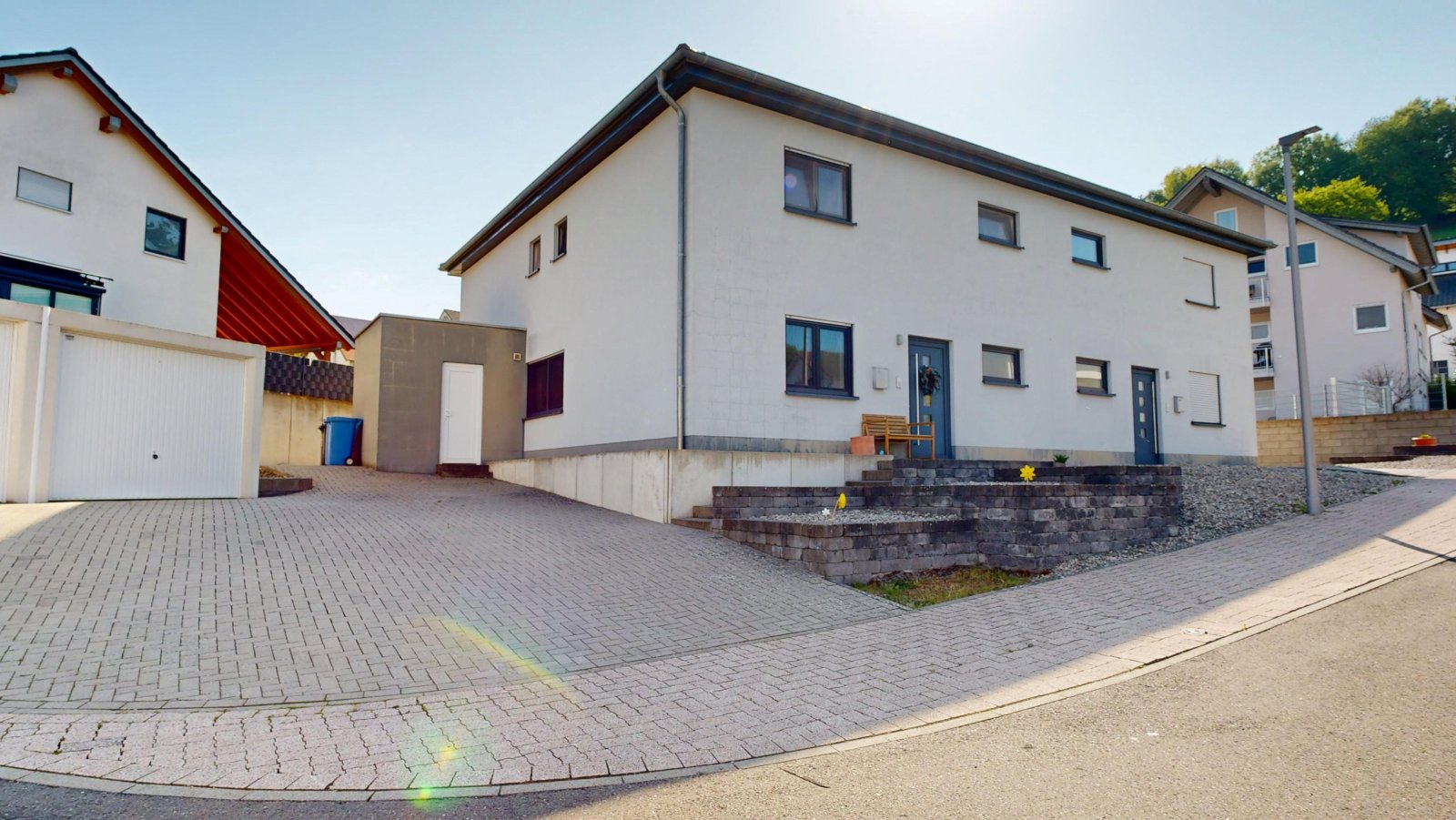  Package price: Two semi-detached houses with garages & garden on the green outskirts of the village